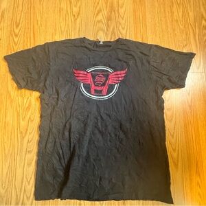 Men’s Black and Red Sinfire Graphic T-Shirt L
